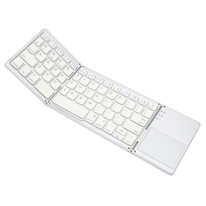 Foldable Bluetooth Keyboard 63 Keys Metal Ultra Thin Mini Folding