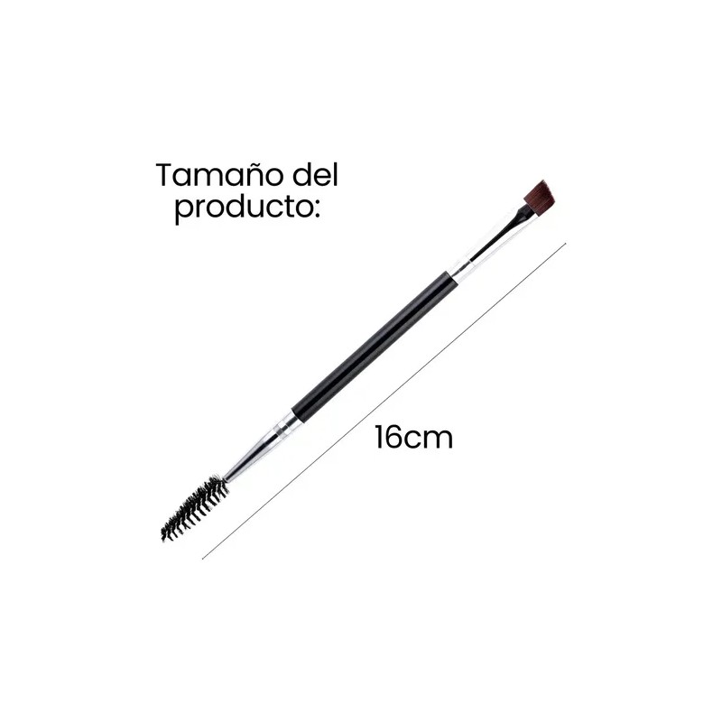 Brocha Doble Para Ceja Cepillo Pestañas 2 Cabezas Maquillaje