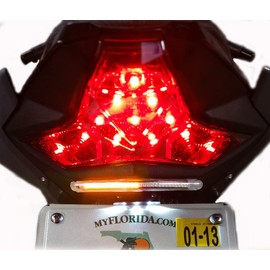 BIKELITEZ Bikeitez Fender eliminator fits Kawasaki Ninja 400 2018-2023, SD version Fender Eliminator with rear turn signal lightbar, EX400, with license plate mount and tag light