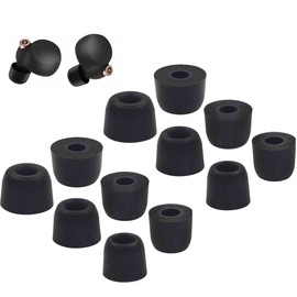 BLLQ Memory Foam Ear Tips Compatible with Sony WF-1000XM5 Replacement Ear Tips, Perfect Noise Cancellation, Fit in Case, S/M/L 6 Pairs Foam Tips Black (Foam XM5B6P)