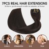 VINBAO Clip in Hair Extensions Real Human Hair Dark Brown