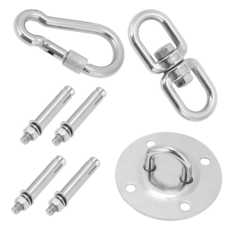 Stainless Steel Hammock/Swing Hanging Kit Ceiling Mounting Plate Snap Hook