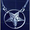 Baphomet Necklace NEW Sterling Silver Pentagram Vintage Pendant Goat Pentacle