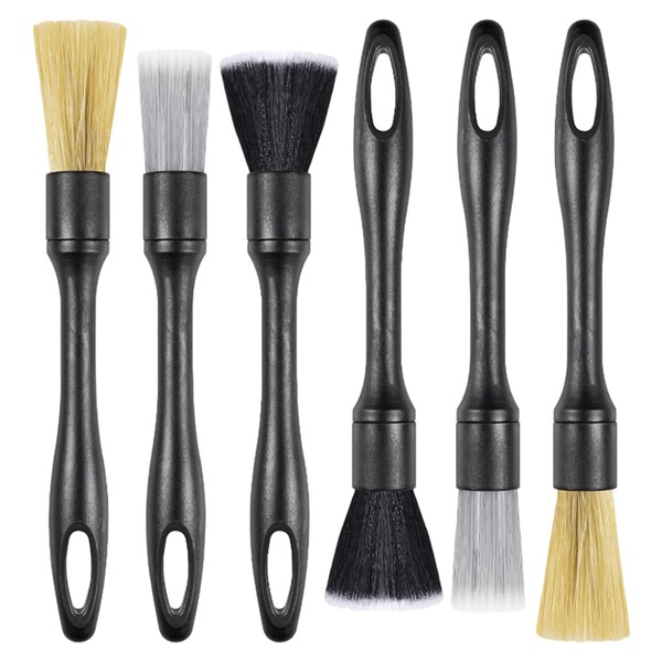 Zyren 6 Stück Detail Reinigungspinsel Bürsten Brush, Auto Detailing Pinsel