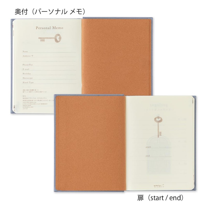 Midori 12711006 Diary, 3 Year Consecutive Door, Mini, Blue-Purple, MD