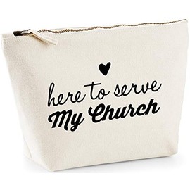 Hippowarehouse Here to serve my Church printed make up cosmetic wash bag 18x19x9cm