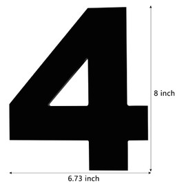 8 Inch Large House Numbers, Black Modern Home Address Signage for Outside, Wide Style & Never Rust, Number 4