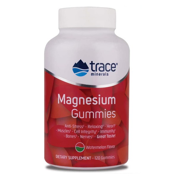 Trace Minerals Research | Magnesium Gummies - Watermelon 120 Gummies | Gominolas De Magnesio - Sandía 120 Gomitas