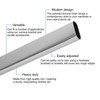 EAI Polished Chrome Wardrobe Rail Oval Kit for Clothes Hanging