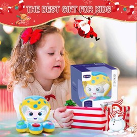 Musical Octopus Sensory Toys – Light-Up Toy with 12 Music Types & 5 Sound Effects, Montessori Baby Toy for 6-12 Months, Toddler Boys & Girls Gift