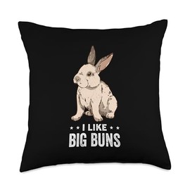 Rabbit Lover Design with Flemish Giant Throw Pillow