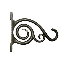 Panacea 100506642 Plant Bracket with Scroll Brushed, Bronze, 6"