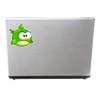 2 x 10cm Green Cartoon Bird Vinyl Sticker Decal Angry
