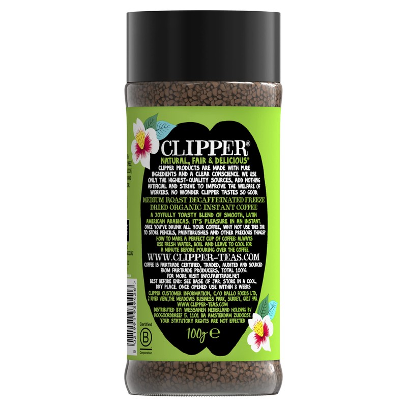 Clipper Coffee, Latin American Decaf Organic Instant Coffee, 1 Pack,