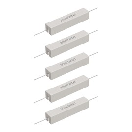 Skweawert Cement Resistor, 5PCS 20W 20K Ohm 5% Axial Lead Wire Resistor White Wound Fixed Ceramic Resistors Wirewound Power Resistors Flame Heat Moisture Resistance Precharge Horizontal Resistors