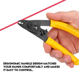 Fiber Optic Stripper, CFS-2 Optical Fibre Optic Wire Cable Stripper with Two Ports Hole FTTH Wire Stripper Tool for Electrical/House/Machine Maintenance