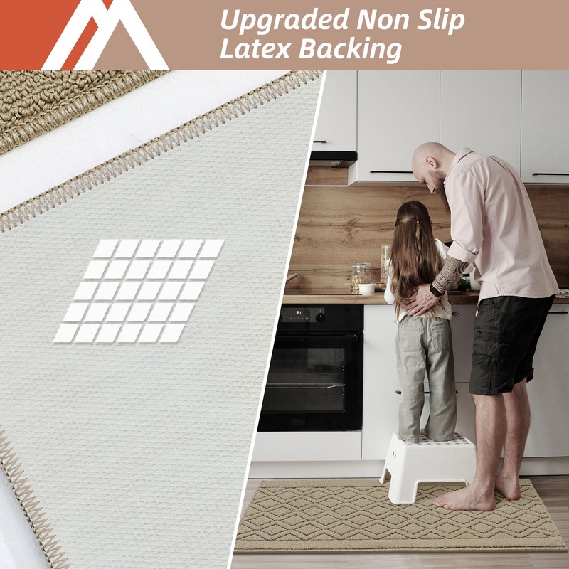 COSY HOMEER 48x20 Inch/30X20 Inch Kitchen Rug Mats Made of