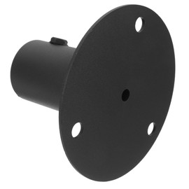 Operitacx Heavy-duty Black Fence Flange Metal Post 52mm Base Inner with Strong Structure Coating and Steel Material Floor Mounted Bracket for Screws Deck Mailbox Flag