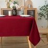 Biscaynebay Textured Fabric Christmas Square Tablecloths 54x54 Inches, Red Water