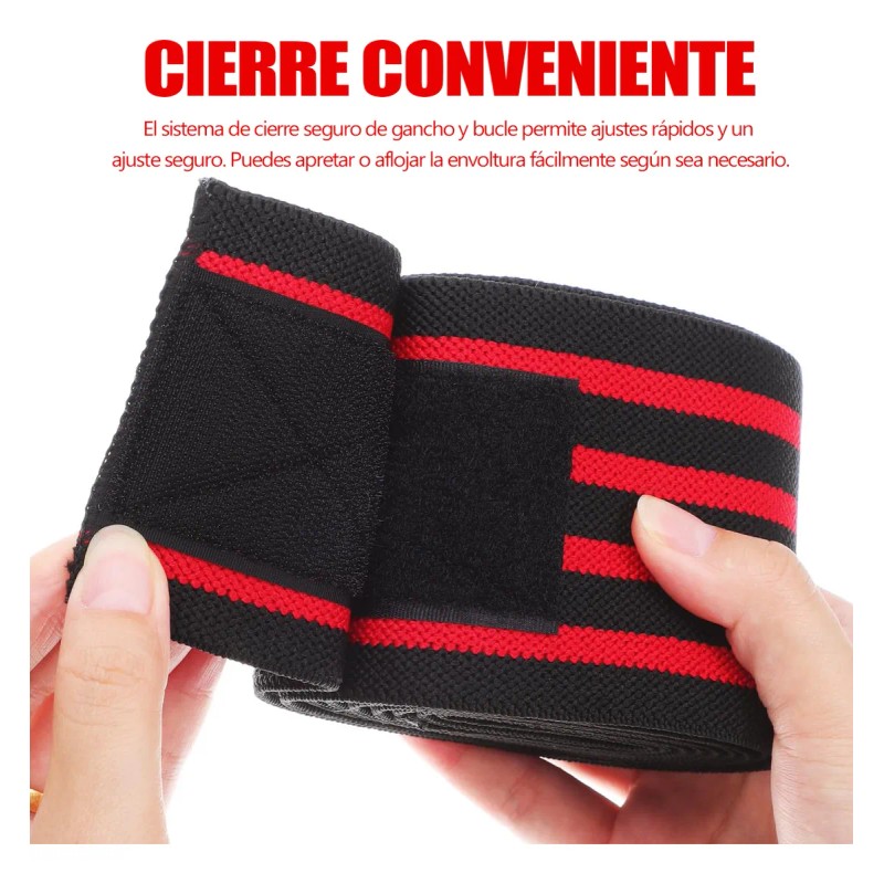 1 Par Vendas Para Rodilla Knee Wraps Elastica Rodilleras Gym