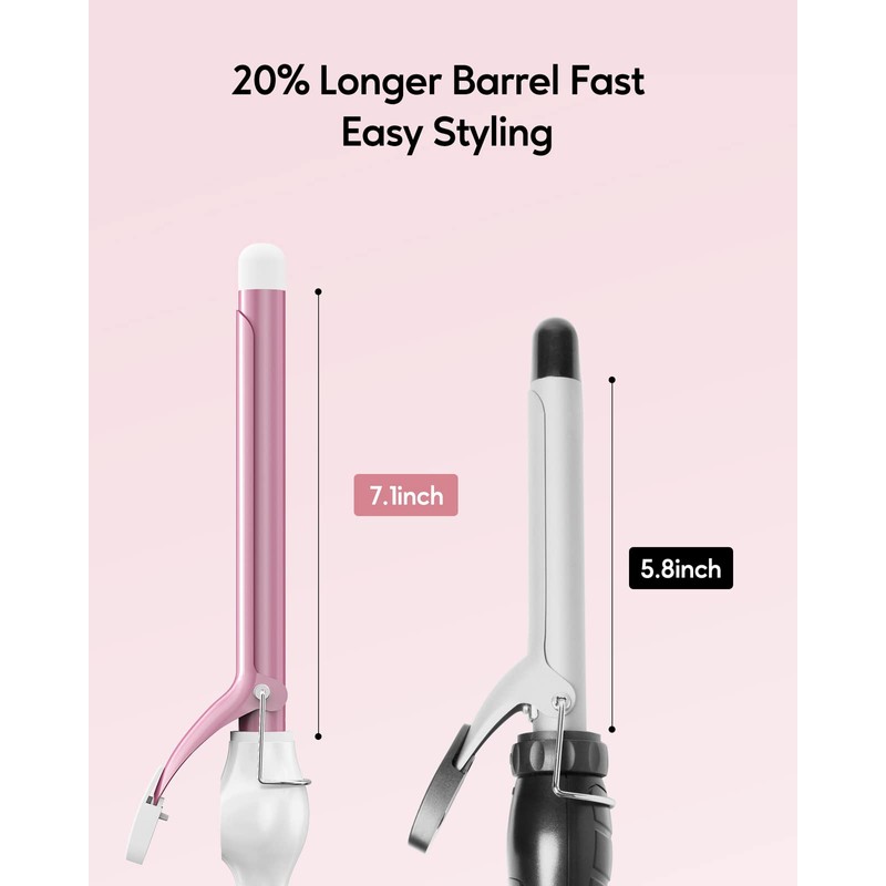 ORYNNE Ceramic Curling Iron, 3/4 Inch Barrel, Digital Temp Control,