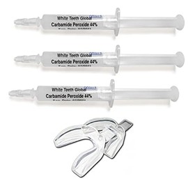Teeth Whitening Gel Syringe Dispensers 44% Carbamide Peroxide, Tooth Bleaching Gel Multiple Quantities Available and Size Available (3 ml, 3)