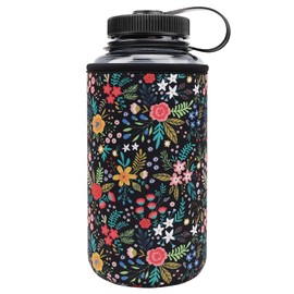 YR Reusable Neoprene Insulator Sleeve Holder for Nalgene Water Bottle, Water Bottle Cooler for Nalgene, Water Bottle Sleeve fits Nalgene (Little Flower, 32oz)