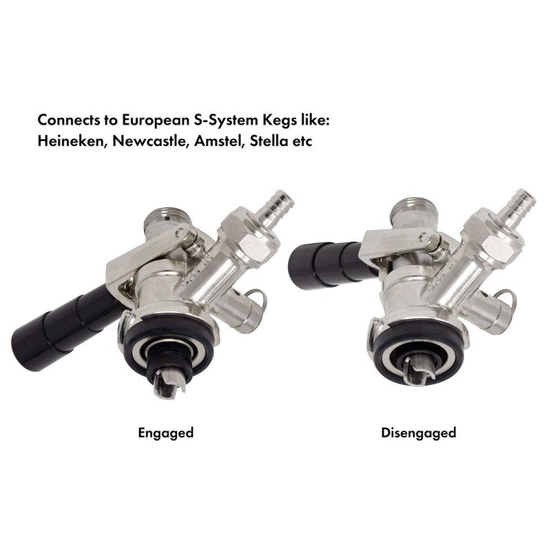 Kegco KC KT86S-L European Beer Keg Tap Coupler Kegerator S