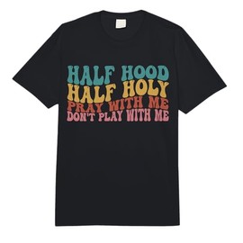 Half Hood Half Holy Groovy Retro Christian for Men Women Comfort Colors Adult Heavyweight T-Shirt