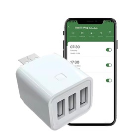 UanTii Smart Adapter Tuya WiFi USB Adapter Timing Schedule Adapter Smart Plug Woks with Smart Life App,Woks with Alexa Works with Google Home (3gang)