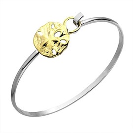 Cape Cod Jewelry-CCJ Sand Dollar Latch Cuff Bracelet TwoTone