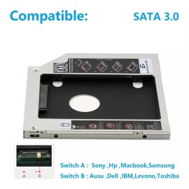 EGTMA Adaptador Laptop Caddy Disco Duro Sata 2.5 12.7mm