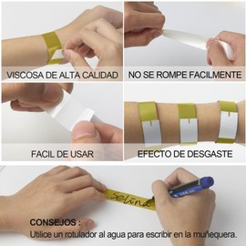 700 Pulseras Identificativas de Neón,Pulseras para Eventos Control,Papel para Eventos,Eventos Coloridas Pulseras, Impermeables,Pulseras para Fiestas, Brazaletes para Eventos