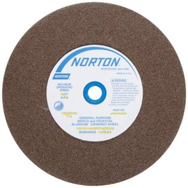Norton Gemini Grinding Wheel, Type 01 Bench and Pedestal Wheel, Fine Alundum, 7 Inch Aluminum Oxide Grinding Wheel for Bench Grinder, Pack of 1