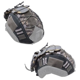 Tactical Fast Helmet Cover and Battery Pouch Counterweight Pouch Fit Size M/L Fast PJ BJ MH Helmet (ACU)