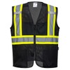 Portwest US391 Iona Plus Lightweight Reflective Mesh Vest Black, Large