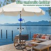 Ajuanbazha Adjustable Parasol Holder for Balcony Railing, Space-Saving Bracket for