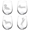 MIP Set of 4 Wine Glass Goblet Dachshund Collection (17
