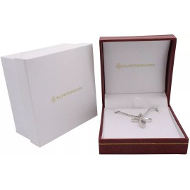 All Patron Saints Love Openly Sterling Silver Cubic Zirconia Cross Necklace For Women Gift Set