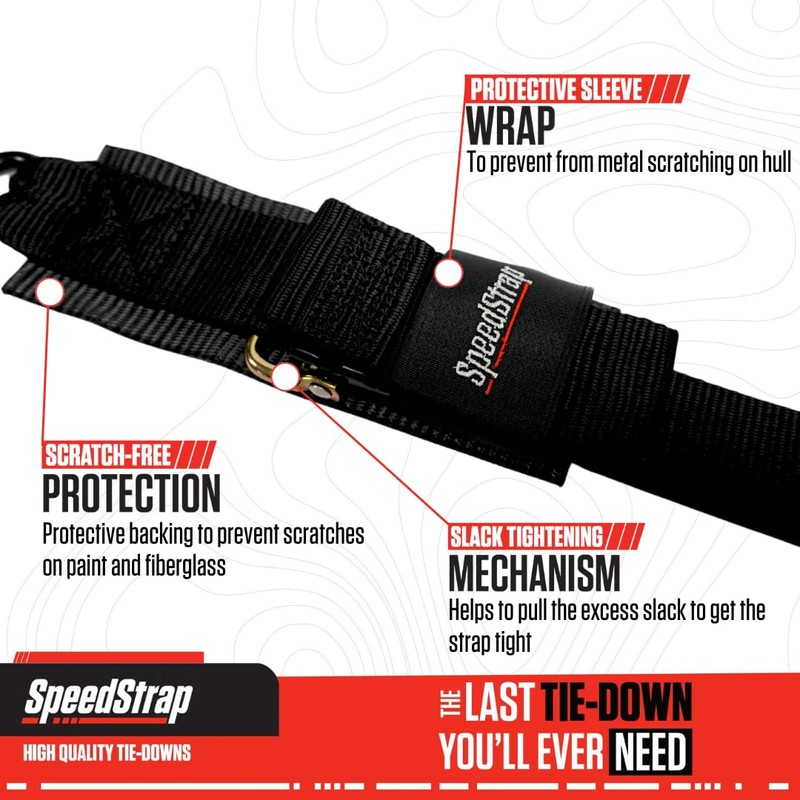 SpeedStrap 2" x 4' Marine Transom Tie-Down Straps with Snap