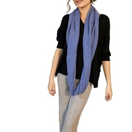 Prettystern XL 100% Cashmere Wool Unisex Loop Scarf Cashmere Round Scarf Knitted Scarf Winter Round Neckerchief Women Men Tube Scarf, blue