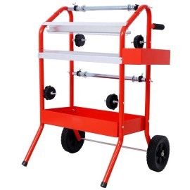18-Inch Mobile Multi-Roll Masking Paper Machine with Storage Trays for Party Supplies REDColor: as Pic Color