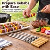 6-Piece 55cm Stainless Steel BBQ Skewers for Grilling – Reusable