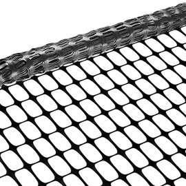 BOEN 4' x 50' Black Temporary Fencing, Mesh Snow Fence, Plastic, Safety Garden Netting, Above Ground Barrier, for Deer, Kids, Swimming Pool, Silt, Lawn, Rabbits, Poultry, Dogs
