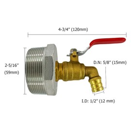 Fudatong 2" Drum Faucet Brass Barrel Faucet with EPDM Gasket for 55 Gallon Drum, 2 Pack