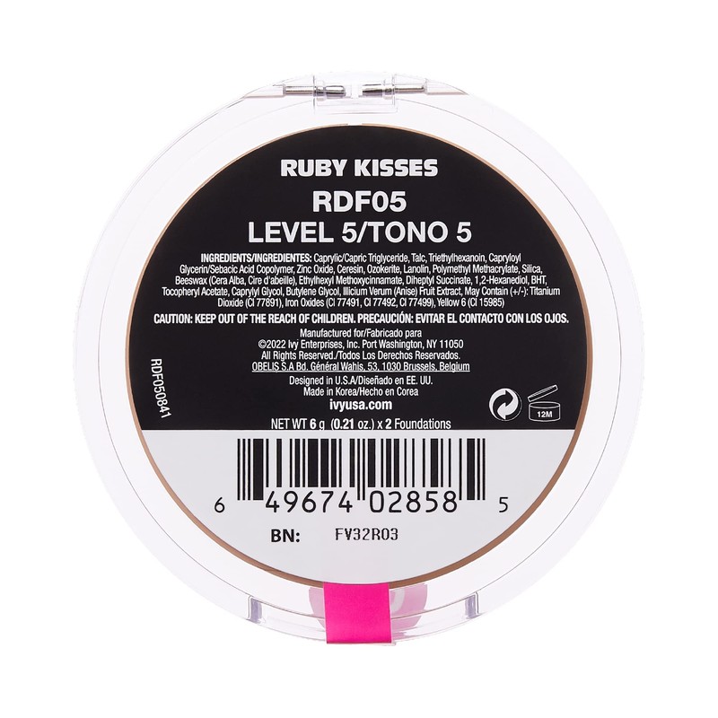 Ruby Kisses 3D Face Creator Cream Foundation & Concealer, 12