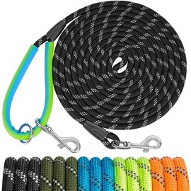 XiaZ 10FT Training Leash for Dogs, Nylon Rope Dog Leash with 2 Swivel Hooks and Comfortable Padded Handle, Cat Puppy Leash Lead for Small Medium Large Dogs Training, Playing, Camping, or Backyard