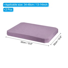 PATIKIL Chair Seat Covers Rectangle, 2 Pack Washable Dining Chair Covers Removable Dining Protector Slipcovers for Home Kitchen Party, Light Purple