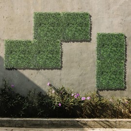 COARBOR 7 Packs 20" x 20" Artificial Boxwood Single Color Panel Faux Ivy Fence Privacy Topiary Hedge Plant Fence Grass Wall Panels Backdrop for Balcony Patio Outdoor Indoor