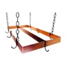 Rogar Hammered Copper Rectangular Pot Rack with Centerbar